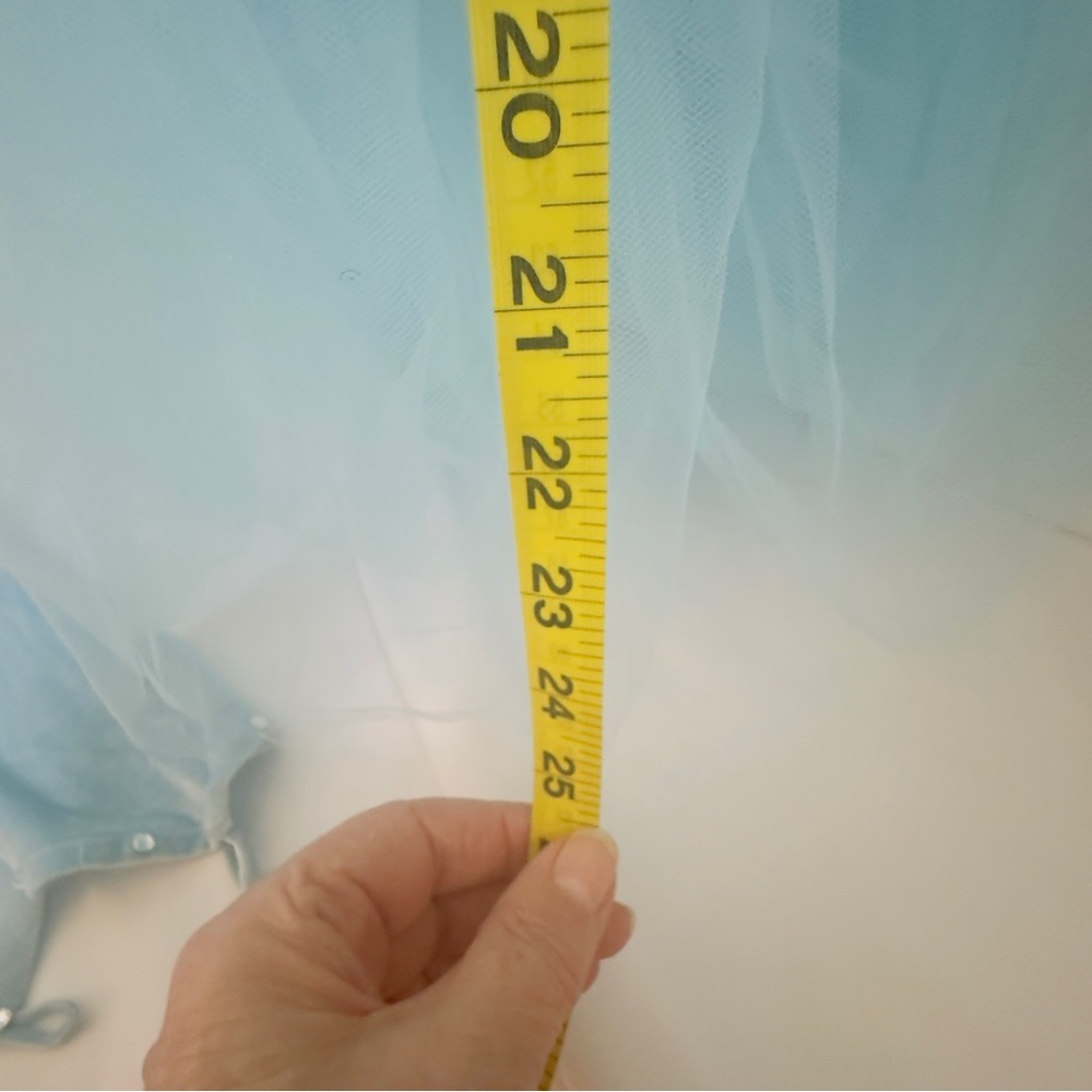 Light Blue Princess Tulle Costume Dress for Girls Cinderella w Gloves 4/5T - Picture 13 of 16